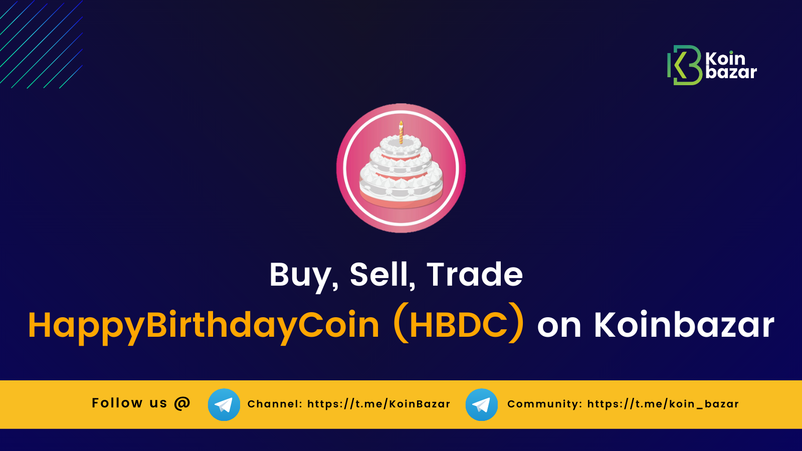 Buy, Sell, and Trade HappyBirthdayCoin (HBDC) on Koinbazar